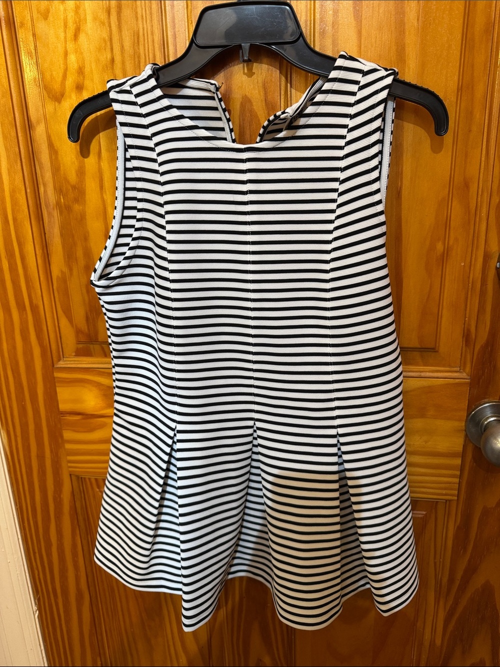 Anne Klein Black and White Striped Sleeveless Tank